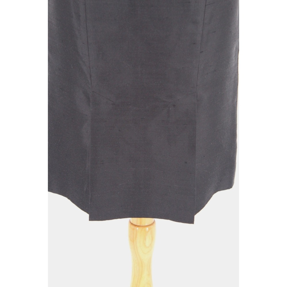 CARLISLE‎ Silk Skirt size 4 Pencil Straight Black Textured lined VTG - Picture 6 of 14